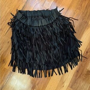 Chic Black Fringe Mini Skirt
